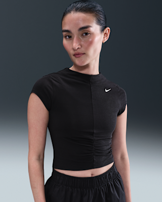 ナイキ NIKE レディース タイト 半袖 モックネック トップス スポーツウェア チルニット HV2402 （ブラック） ナイキ NIKE レディース タイト 半袖 モックネック トップス